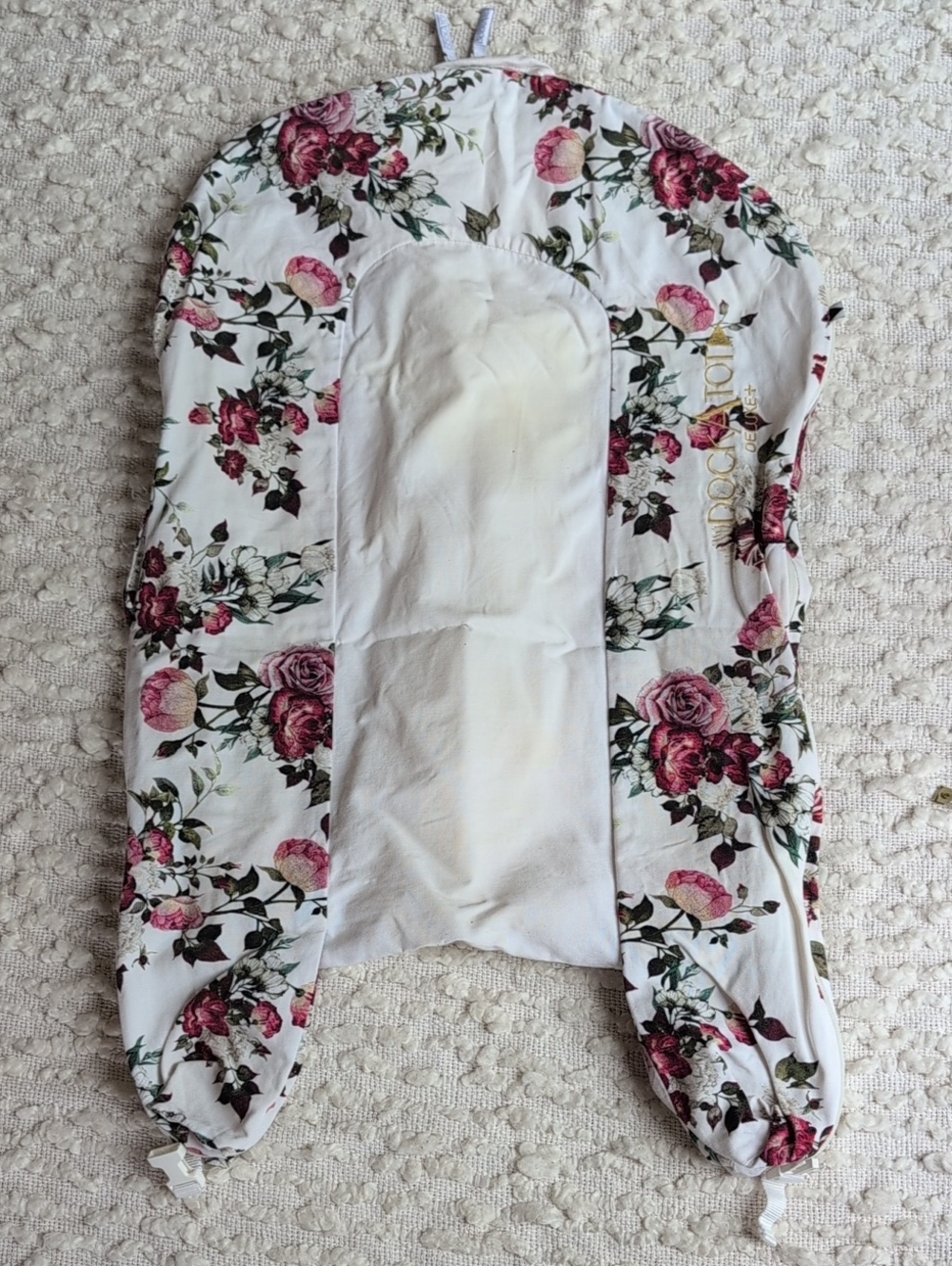 Dockatot Deluxe Floral Roses Pillow Lounger Removeable Cover Used